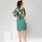 👗 Rochie Elegantă din Șifon cu Gât Rotund 🌸 | Imprimat Floral Subtil | Tăietură Fluida