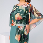 👗 Rochie Elegantă din Șifon cu Gât Rotund 🌸 | Imprimat Floral Subtil | Tăietură Fluida
