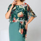 👗 Rochie Elegantă din Șifon cu Gât Rotund 🌸 | Imprimat Floral Subtil | Tăietură Fluida