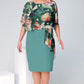 👗 Rochie Elegantă din Șifon cu Gât Rotund 🌸 | Imprimat Floral Subtil | Tăietură Fluida