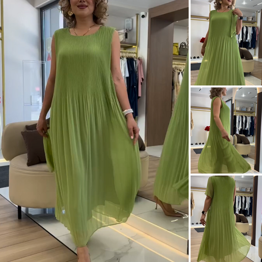 Flowy Green Rochie Maxi fără mâneci