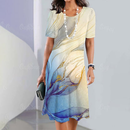 👗 Rochie tipărită casual versatilă pentru femei