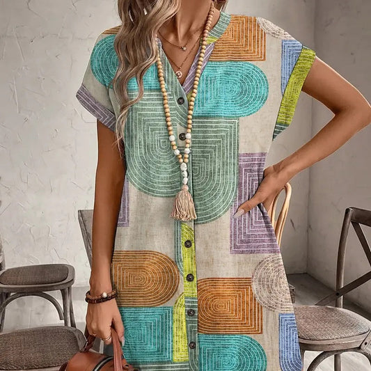 Rochie pentru femei cu model color block suprapus