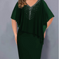 ✨Rochie din sifon cu decolteu ascuțit cu inserții de pietre prețioase