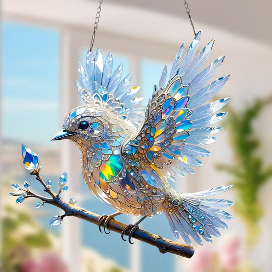 🐦Cristal cer albastru pasăre colorat arta ornament