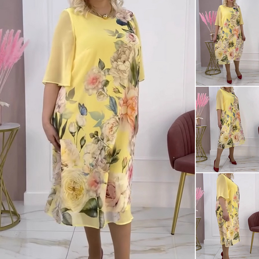 Rochie midi casual cu imprimeu floral pentru femei