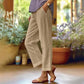 【M-4XL】👖Pantaloni drepți largi din bumbac și in