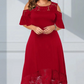 Rochie elegantă de dantelă cu tiv de umăr rece pentru femei