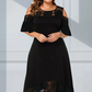 Rochie elegantă de dantelă cu tiv de umăr rece pentru femei