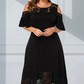 Rochie elegantă de dantelă cu tiv de umăr rece pentru femei