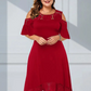Rochie elegantă de dantelă cu tiv de umăr rece pentru femei
