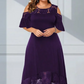 Rochie elegantă de dantelă cu tiv de umăr rece pentru femei