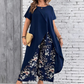 🌸 Top și pantaloni imprimate de culoare solidă pentru femei