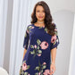 🌺Chiffon florale imprimare rotund gât rochie