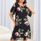 🌺Chiffon florale imprimare rotund gât rochie