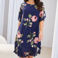 🌺Chiffon florale imprimare rotund gât rochie