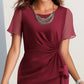 Modă elegantă rochie de culoare solidă