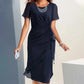 Modă elegantă rochie de culoare solidă