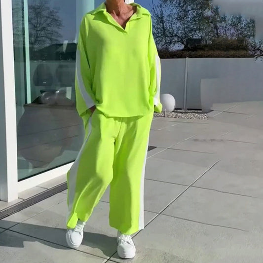 💖 Set de pantaloni și bluză casual în culori coordonate