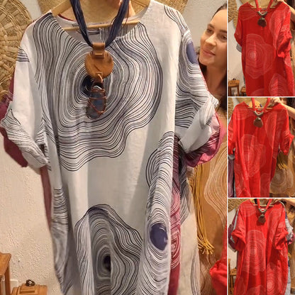 【S-3XL】🌸Rochii casual din in natural imprimate pentru femei