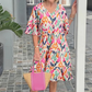 🌸Rochie midi imprimată cu decolteu în V