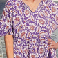 🌸Rochie midi imprimată cu decolteu în V