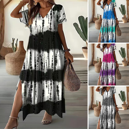 【S-4XL】👗Rochie pentru femei cu decolteu V Gradient