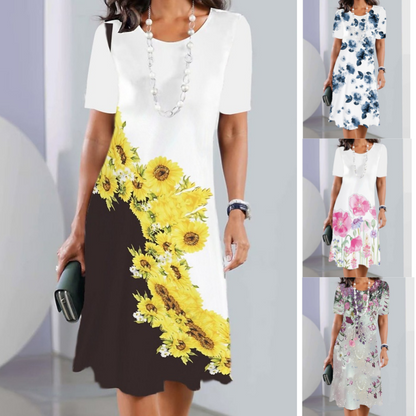 Rochie casual de damă cu imprimeu
