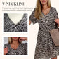 【S-3XL】Rochie pentru femei cu decolteu în V și imprimeu leopard