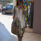 Rochie florală cu design la rever