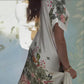 Rochie florală cu design la rever