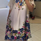 Rochie florală cu design la rever