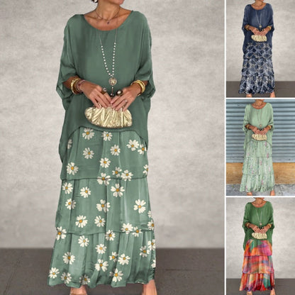Rochie elegantă din țesătură de plasă, cu decolteu rotund și imprimeu floral