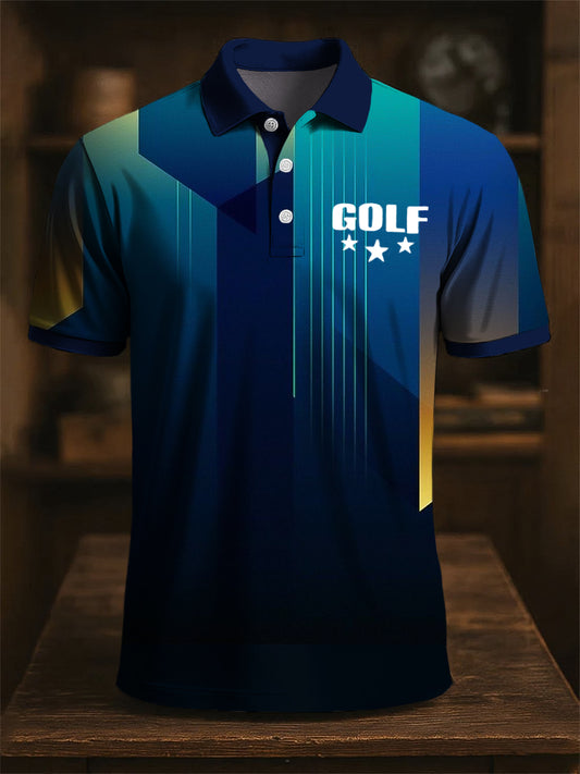 Art Classic Abstract Gradient geometrie Print Casual Business Polo tricoure