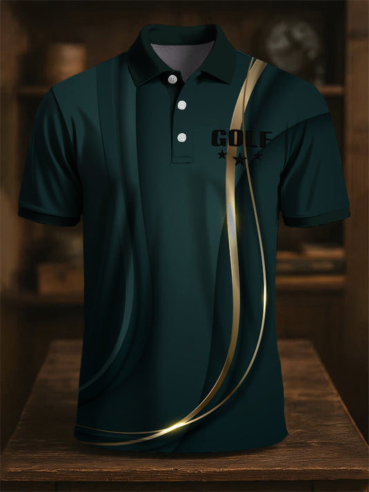 Art Clasic linie textura imprima Casual Business Polo tricoure