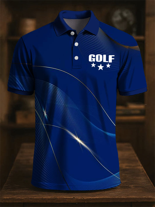 Art clasic neregulat linie imprimare Casual Afaceri Polo tricoure