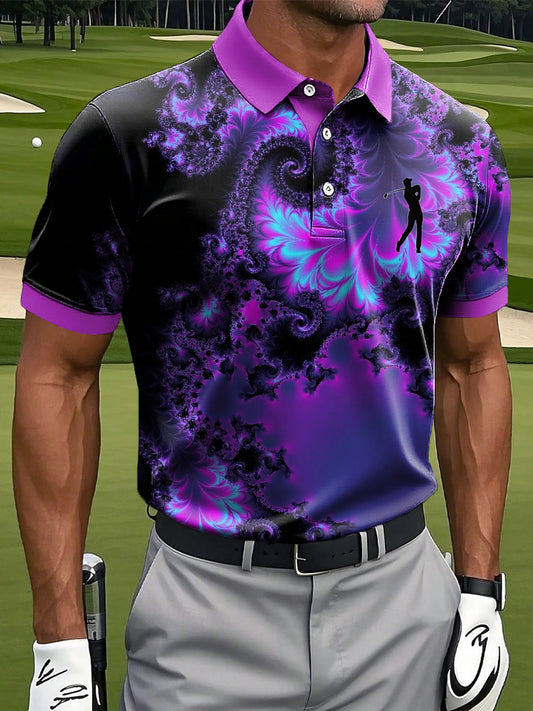 Retro artă rezumat Spirală Printa Casual Afaceri Polo tricoure