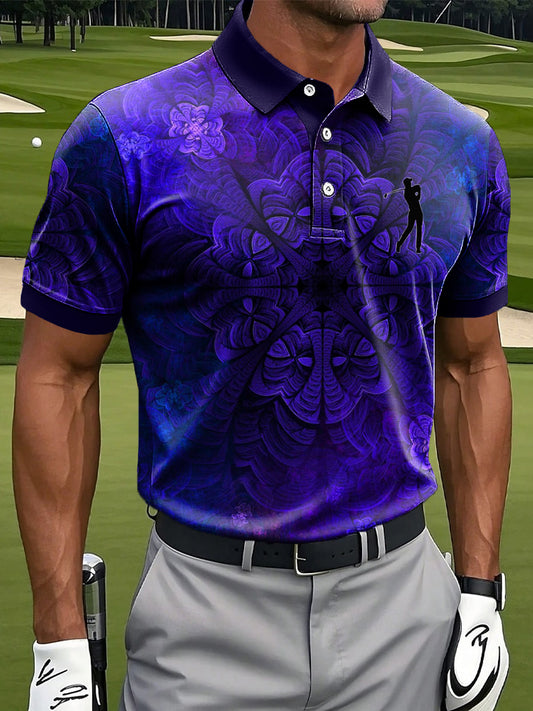 Bărbaţi Retro Art Mandala Print Casual Afaceri Polo tricoure