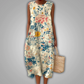 💃Rochie midi fără mâneci cu imprimeu proaspăt