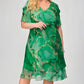 [S-4XL]💖Femei cu mânecă scurtă Cascading imprimate rochie de sifon