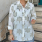 Cămașă casual pentru femei cu imprimeu botanic