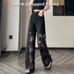 💜 PROMOTIE DE ZIUA ULTIMA - 50% REDUCERE 💜 Pantaloni cu imprimeu cu strasuri, pentru femei