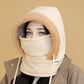 Căciulă termică unisex, groasă, cu căptușeală din fleece și mască atașată