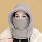 Căciulă termică unisex, groasă, cu căptușeală din fleece și mască atașată