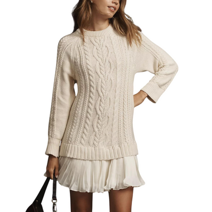 💗49% REDUCERE💗Rochie mini din tricot cu model împletit pentru femei