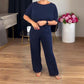 🎁Primiți un colier gratuit💝Set elegant din trei piese cu un cardigan lung (include o bluză și pantaloni)