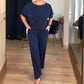 🎁Primiți un colier gratuit💝Set elegant din trei piese cu un cardigan lung (include o bluză și pantaloni)