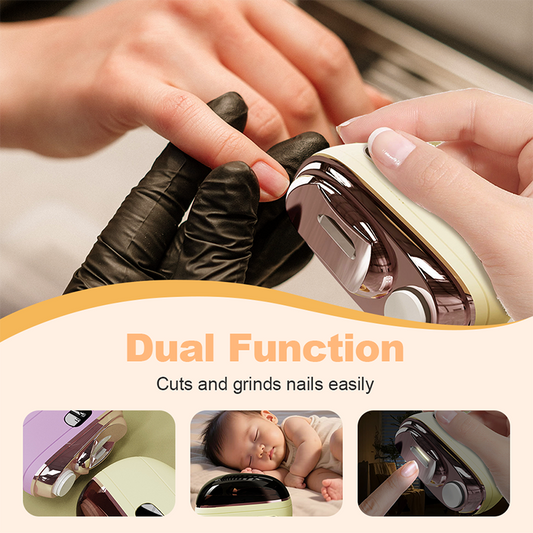 ✂️ REDUCERE DE 50% PENTRU O PERIOADĂ LIMITATĂ! 💅 Aparat electric inteligent 2-în-1 pentru tăiat și lustruit unghiile 🌟