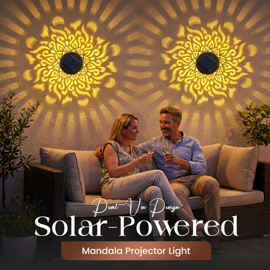 🌞 Proiector Solar cu Model Mandala pentru Exterior –  Funcționare Autonomă Fără Cabluri