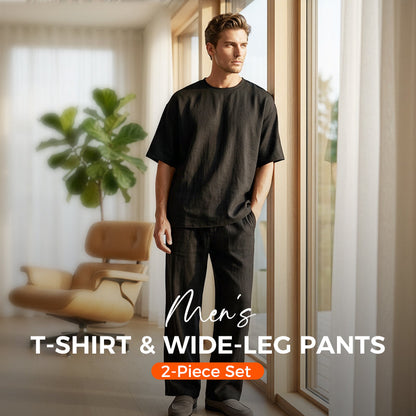 👔Set din 2 piese: tricou pentru bărbați și pantaloni cu croi larg